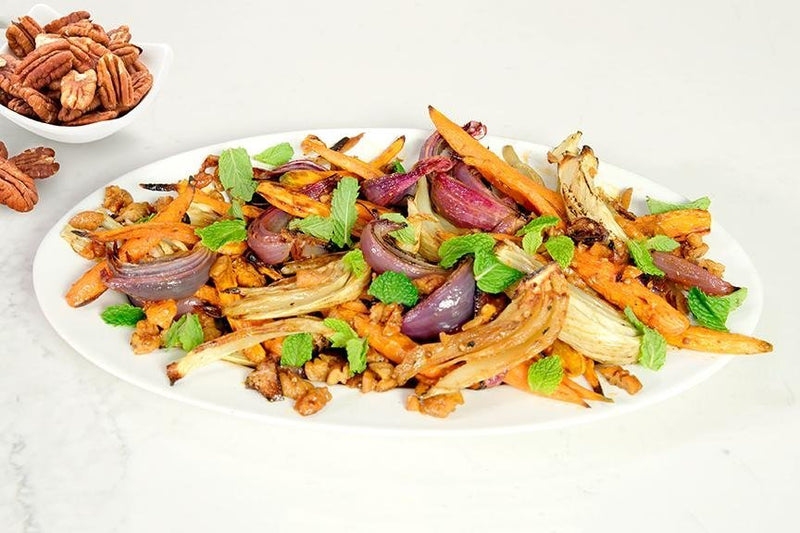 Millican Pecan - Roasted Carrots and Red Onions with Pecans, Fennel and Mint