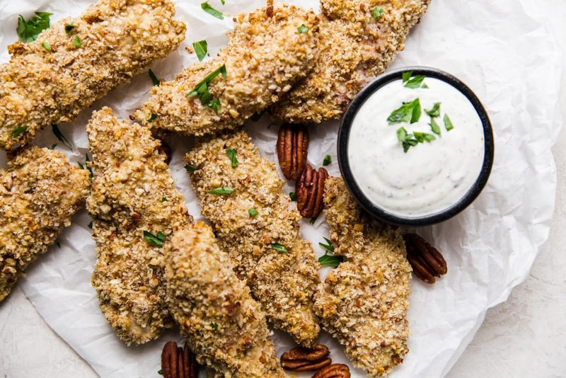Millican Pecan - Baked Pecan-Crusted Chicken Tenders