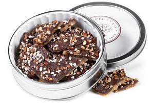 Dark Chocolate Pecan Toffee - 12 oz. Gift Tin
