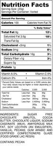 Sugar Free Chocolate Pecans 12 oz bag - nutrition label