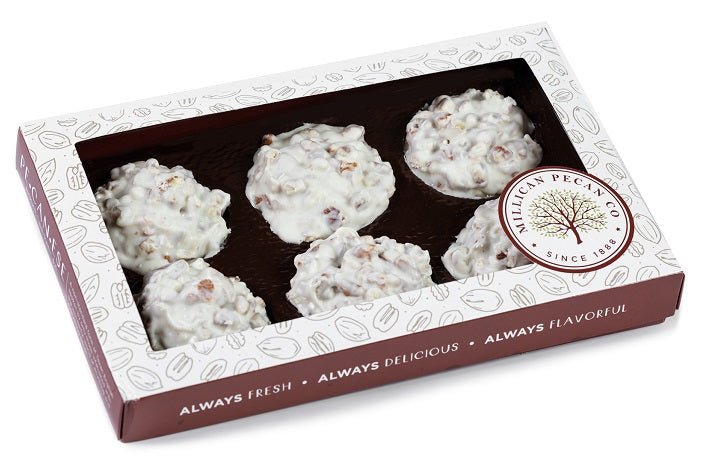 Millican White Chocolate Pecan Clusters - Gift Box