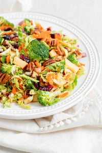 Chopped Broccoli, Brussels Sprouts and Pecan Salad with Honey Mustard Vinaigrette
