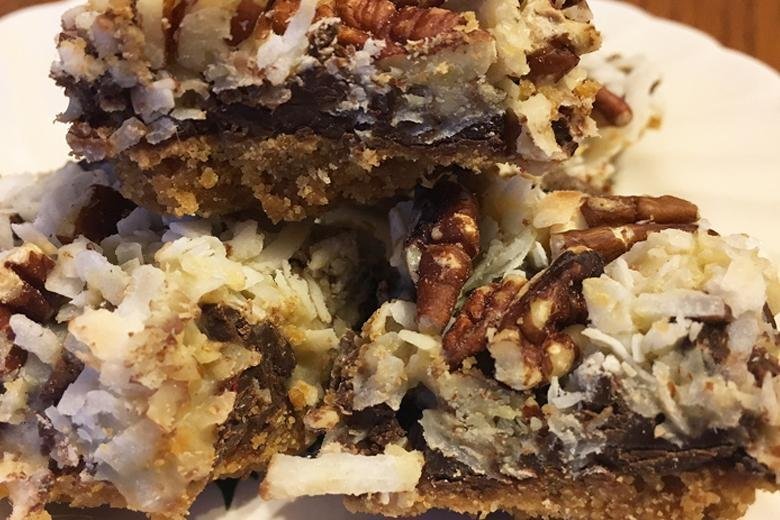 Coconut pecan bars dessert recipe