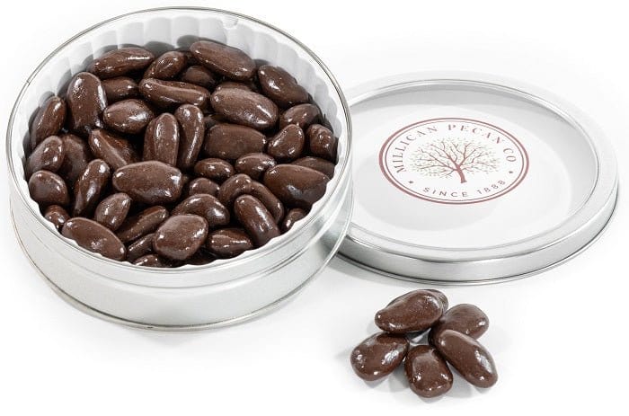 Chocolate Pecans in a Gift Tin