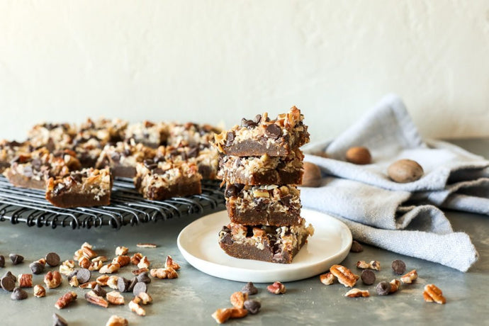 Paleo Gingerbread Pecan Magic Bars