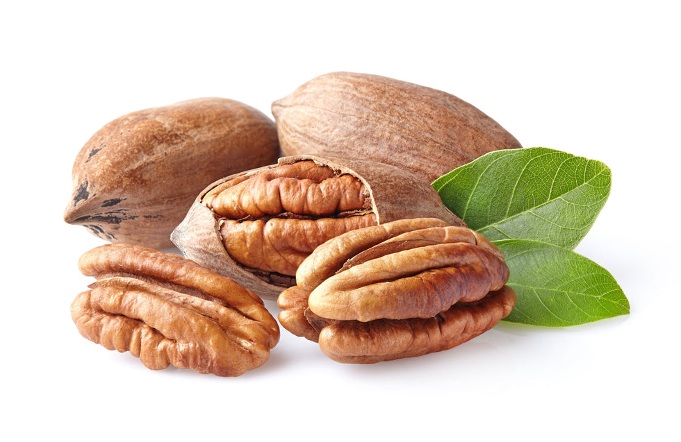 Different types and sizes of pecans
