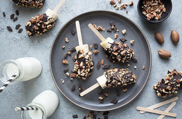 Chocolate and Pecan Dipped Frozen Banana Pops