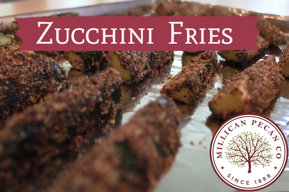 Homemade zucchini fries with pecan meal