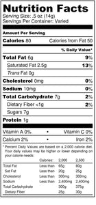 chocolate pecan heart box - nutrition label