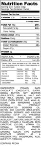 Dark Chocolate Caramillicans - nutrition label