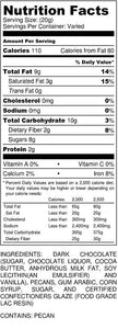 Dark Chocolate Pecan 12 oz Bag - nutrition label