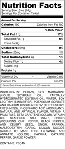 Hot & Spicy Pecans - Bag - nutrition label