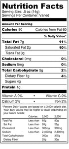 Milk Chocolate Pecan Clusters - nutrition label
