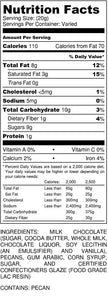 Milk Chocolate Pecans - 12oz - nutrition label