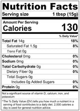 Load image into Gallery viewer, Pecan Oil - nutrition label