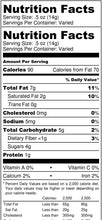 Load image into Gallery viewer, White Chocolate Pecan Clusters - nutrition label