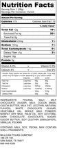 Load image into Gallery viewer, Millican Pecan Chocolate Pecan Butter Cups Nutrition Label